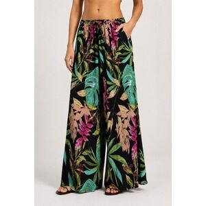 Flowy summer wide leg floral gaucho palazzo pants y2k style Rachel Roy medium